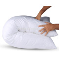 Hotel Polyester Body Pillow With Cotton Percale WHite Cover